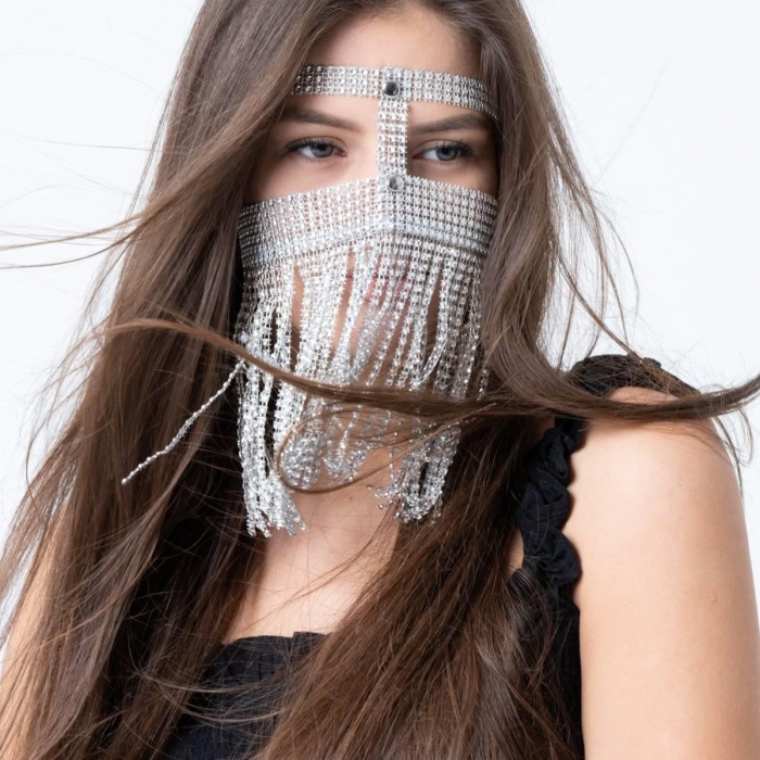 Taşlı Fantezi Maske 11100
