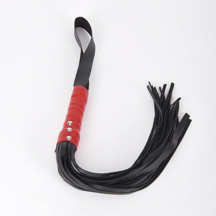 Siyah Harness Fantezi Aksesuar Suni Deri Tekli Kırbaç H008