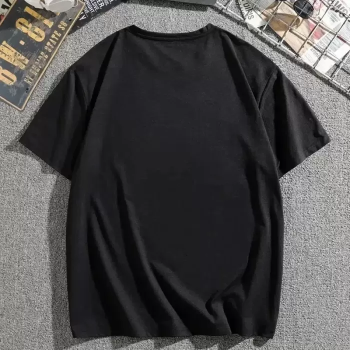 Erkek Dağ Grafikli Tişört, Yaz için Büyük Beden Rahat T-shirt - Siyah