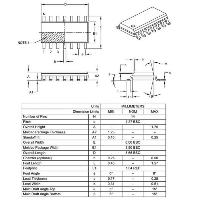 PIC16F1824 I/SL SMD SOIC-14 8-Bit 32 MHz Mikrodenetleyici