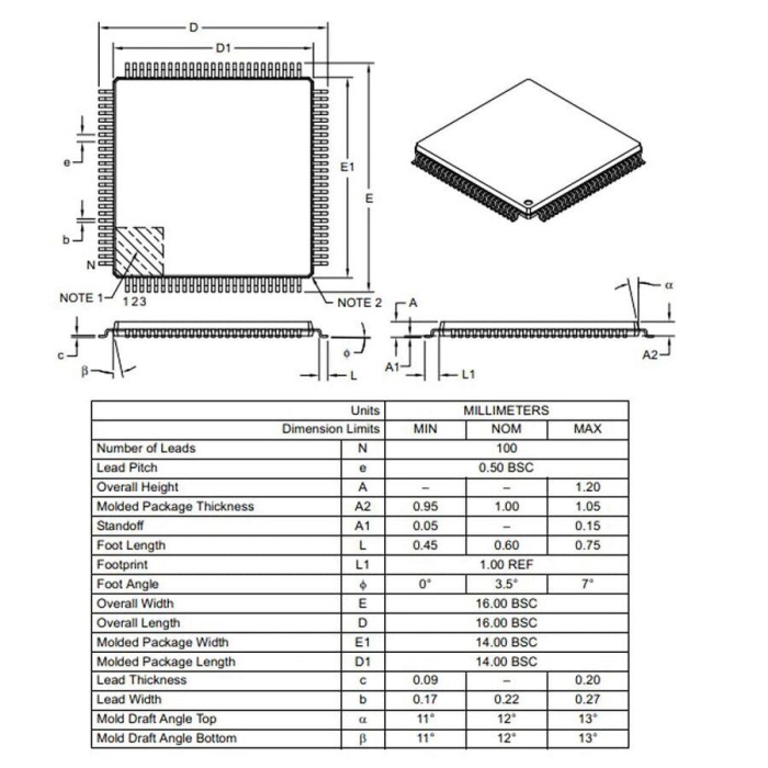 PIC18F97J60 I/PT SMD TQFP-100 8-Bit 41.667MHz Mikrodenetleyici