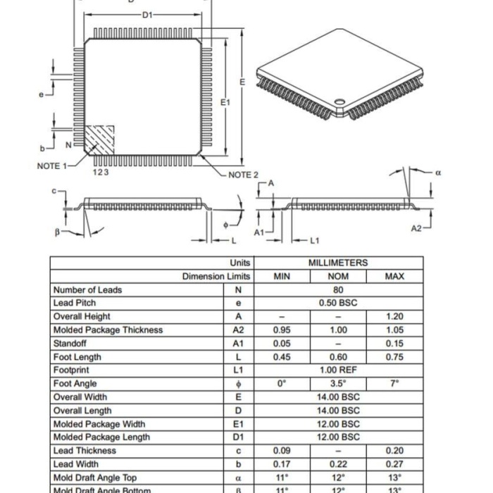 PIC18F87K22-I/PT SMD 8-Bit 64MHz Mikrodenetleyici TQFP-80