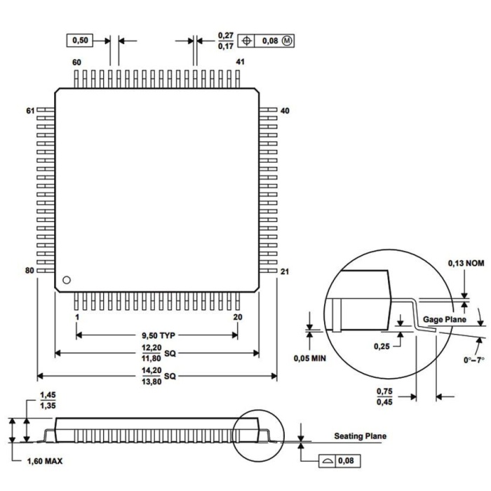 MSP430F6723IPN 16-Bit 25MHz Smd Mikrodenetleyici LQFP80