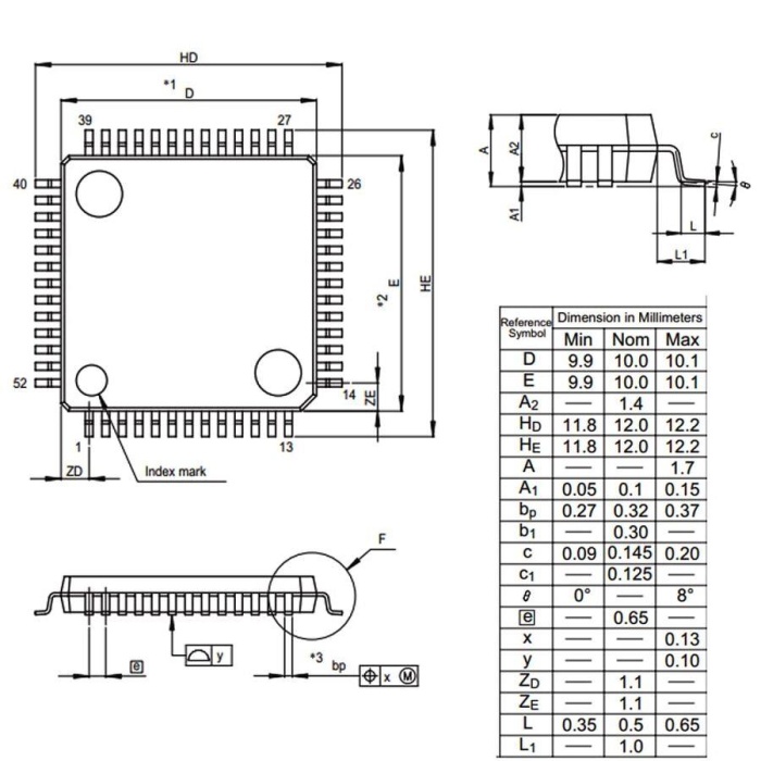 R5F21258SNFP#V2 16-Bit 20MHz Mikrodenetleyici LQFP52