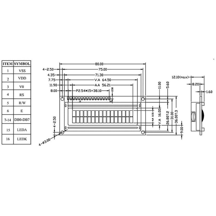 2x16 Karakter LCD Modül Ekran Sarı SLC1602A3