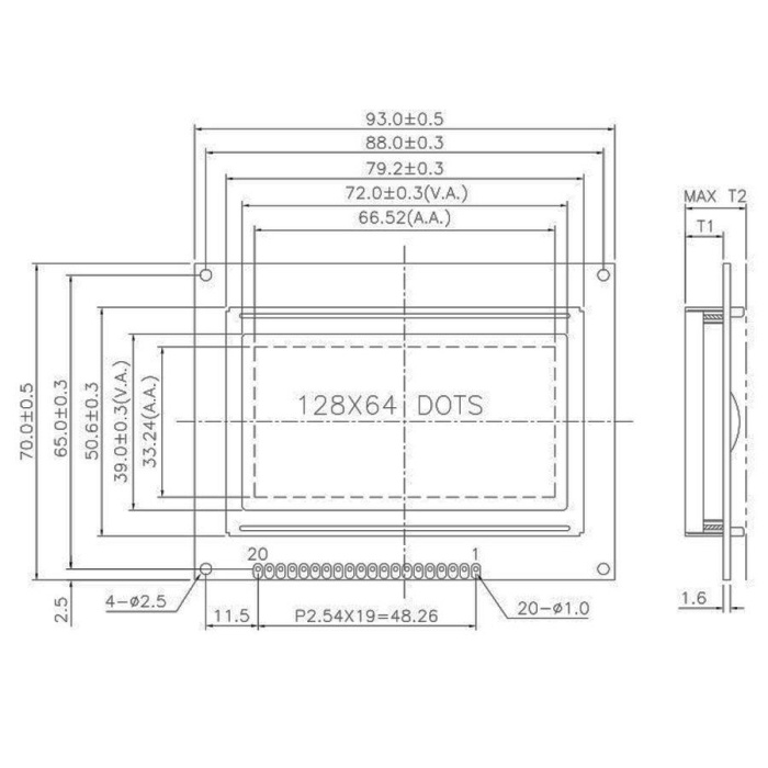 12864B V2.0 Grafik LCD Ekran Modülü - Mavi Renkli