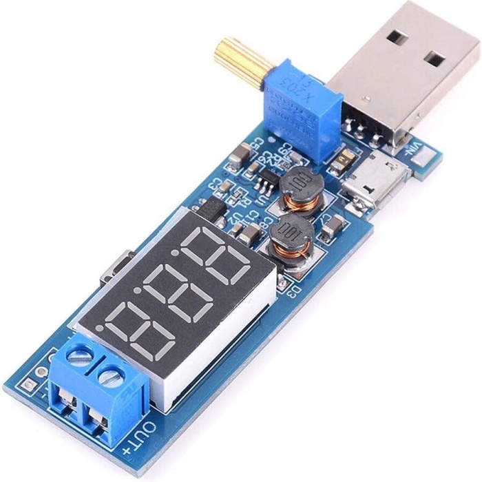 DC-DC 5V - 3.5V / 12V USB Step UP / Down Göstergeli Power Modül