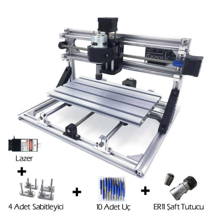 CNC3018 5500mW Lazerli CNC Makinesi - Tezgahı