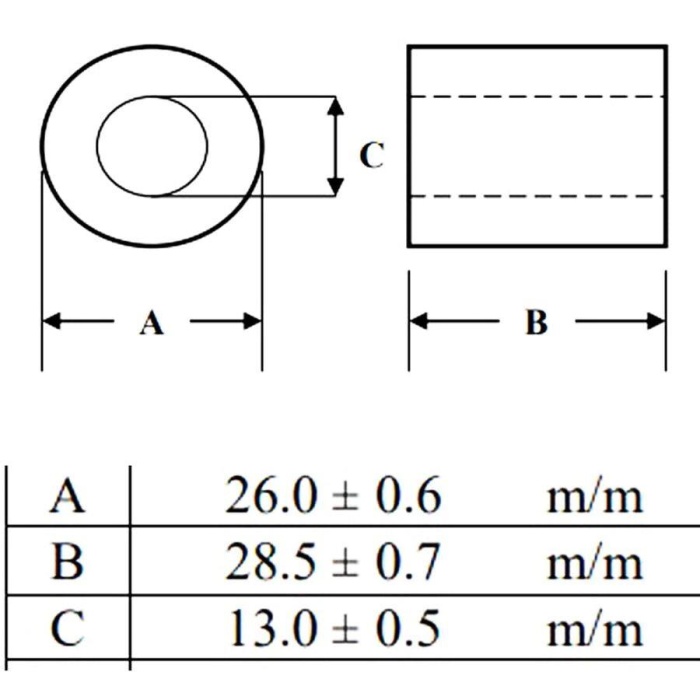 Ferrit Toroid Ring Bobin 175R 100MHz 26x28.5mm RH-26X28.5X13