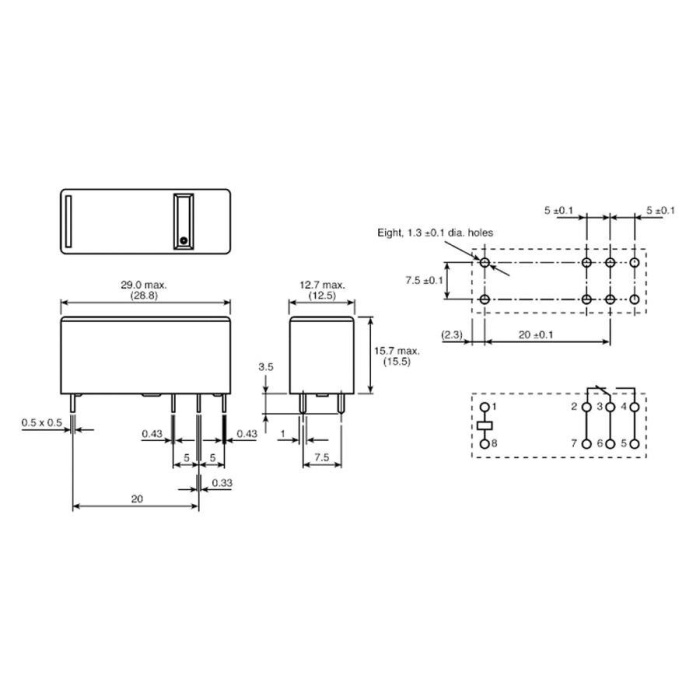 24V 16A Omron Röle (8 Pin ) G5RL-E