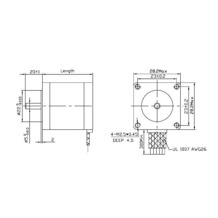 NEMA 11 200 Adım Bipolar Step Motor 0.67A