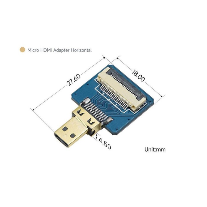 Micro HDMI - Konnektör Yatay Çevirici