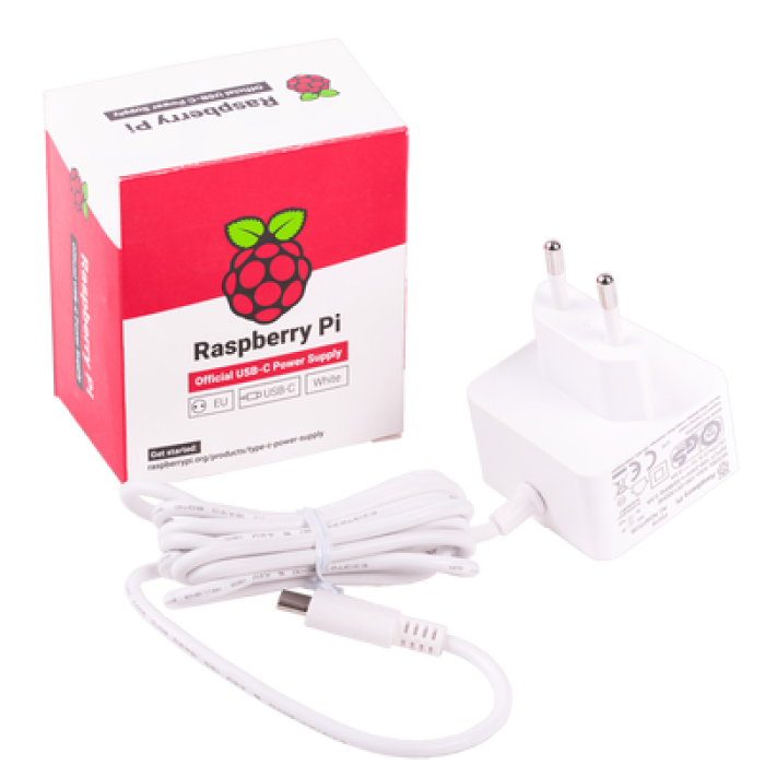 Raspberry Pi 4 Lisanslı Beyaz Güç Adaptörü - 5V-3A Orijinal