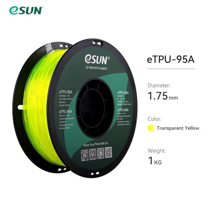 Esun eTPU-95A Filament Transparan Sarı