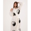 Bornoz ,Plaj Kıyafeti,Kimono , Kaftan ,Sabahlık  Ying Yang Desen Baskılı