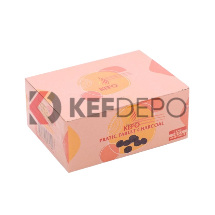 KEFO PRATİK TABLET KÖMÜR 33 mm 10X10 tablet