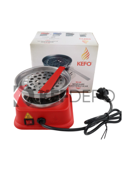 Kefo Mini Kare Elektrikli Ocak M-140 Kırmızı Renk