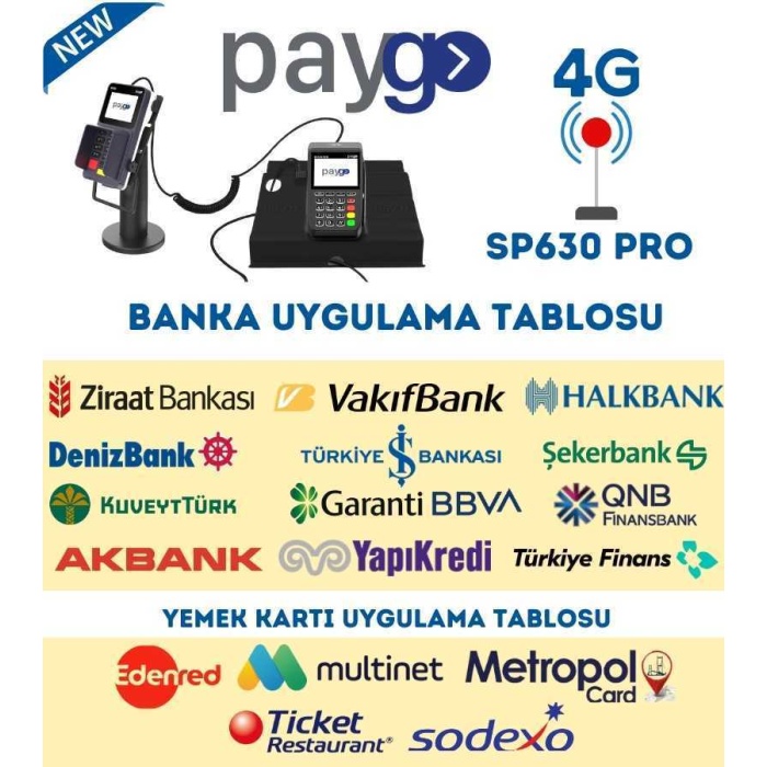 Paygo Sp630 Pro ECR 4G Eft Pos Yazarkasa Mobil Çanta Hediye