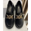 CLA SİYAH GOLD TOKALI HAKİKİ DERİ KADIN LOAFER BABET