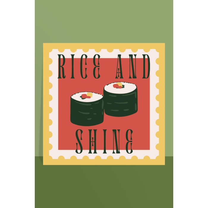 Rice and Shine, Eğlenceli Posterler, Çerçevesiz Kare Poster