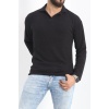 Polo Yaka Uzun Kol Erkek Sweatshirt Siyah - 20127.1874.