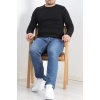 Bisiklet Yaka Erkek İnce Sweat Siyah - 21483.200.