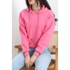 3 İplik Kapşonlu Crop Sweat Pembe - 20959.1878.