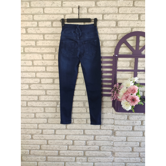 Yüksek Bel Likralı Jean Pantolon 90 Cm