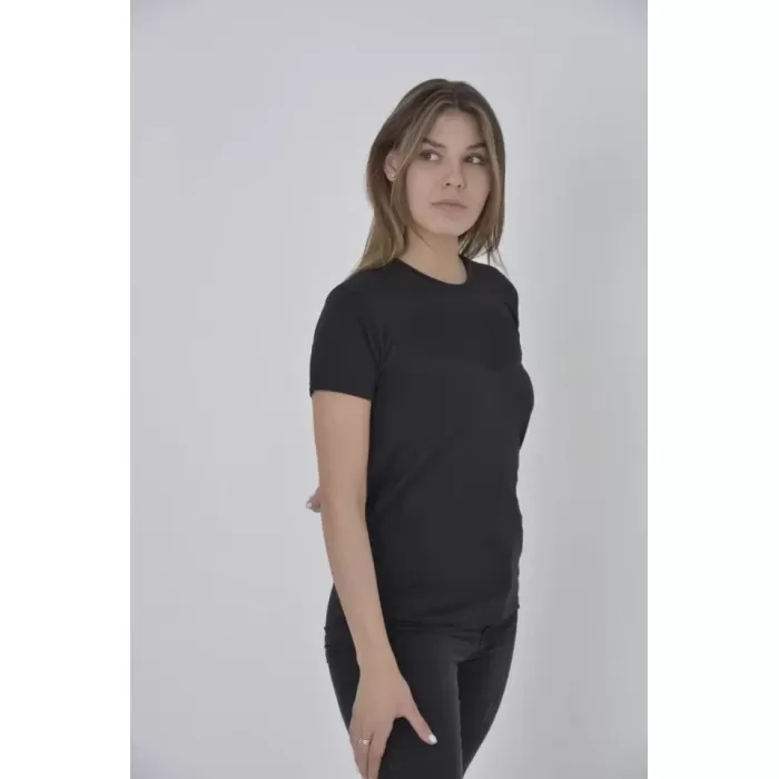 Gögüs Fileli Slim Fit T-shirt - Siyah