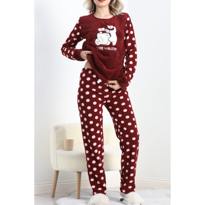 Polar Pijama Takımı Bordo1 - 19215.1048.