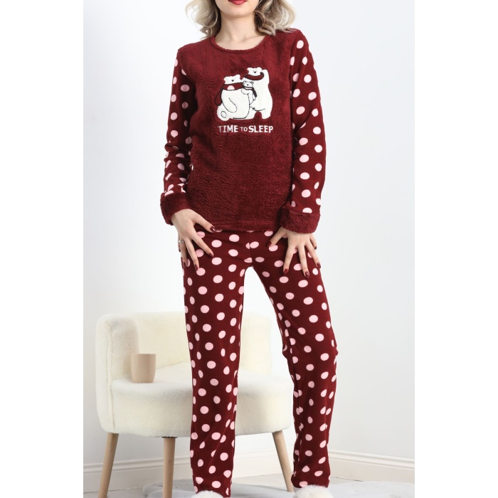 Polar Pijama Takımı Bordo1 - 19215.1048.