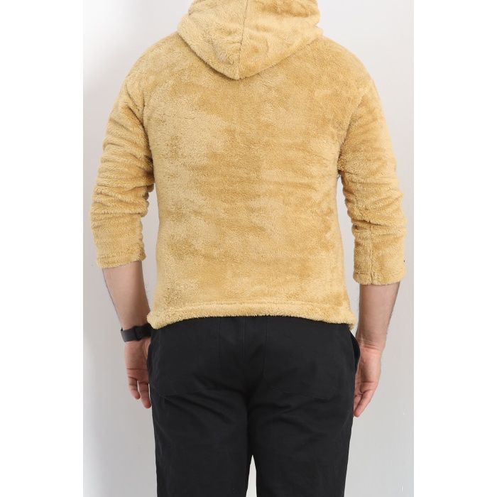 Kanguru Cep Kapşonlu Peluş Sweat Camel - 9062.1153.