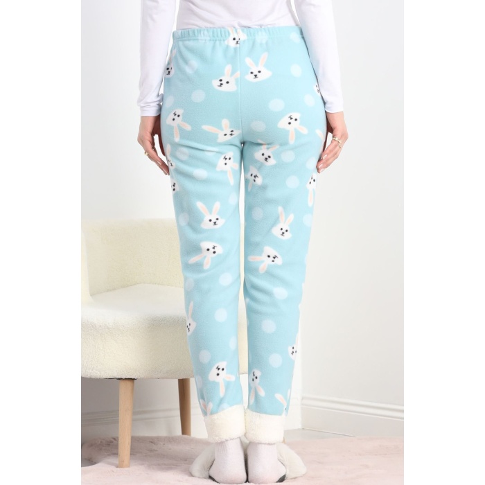 Paçası Peluşlu Polar Cepli Pijama Altı Mint - 20581.1287.