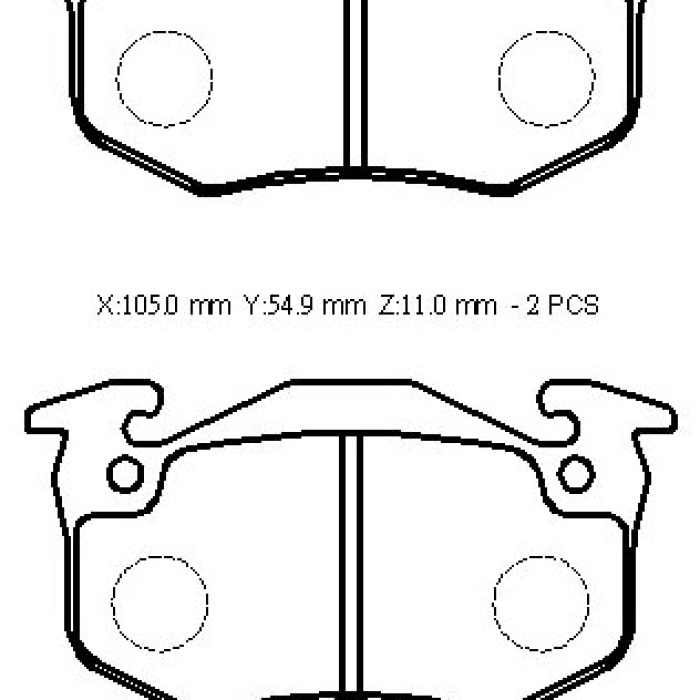 RENAULT MEGANE- 1- 98/99; ARKA FREN BALATASI (DİSK) (105X54,9X11) (BRAMAX)