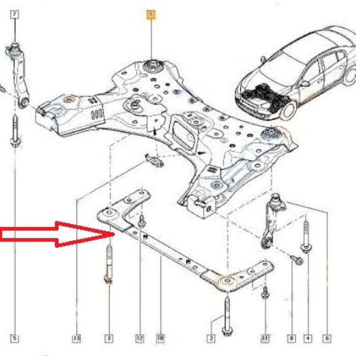 RENAULT FLUENCE- 09/16; MOTOR BEŞİĞİ ÖN TRAVERSİ (BEŞİK)