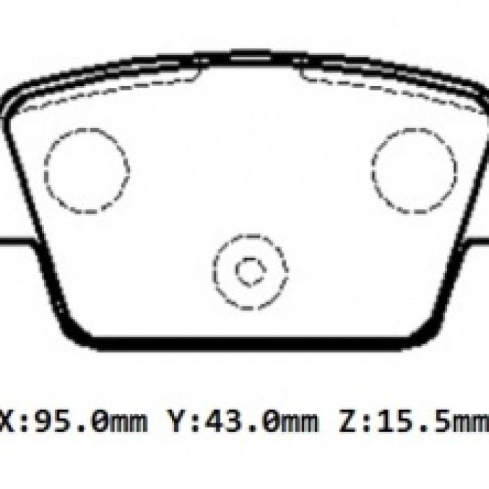 FIAT BRAVO- 08/14; ARKA FREN BALATASI 1,4/1,6/1,9/2,0 (KABLOSUZ)(DİSK)(95X43X15.5)(BRAMAX)