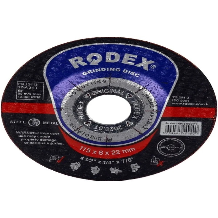 Rodex Metal Taşlama Disk 115x6x22mm