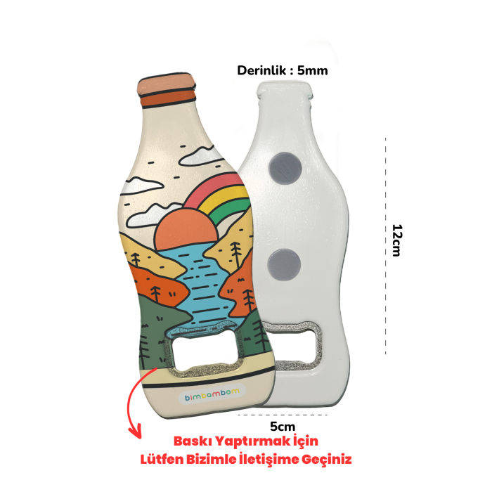 Şişe Açacağı, Baskıya Uygun Şişe Şeklinde Magnet Açacak, Hediyelik Açacak Magnet