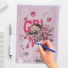 Girl Power Simli ve Sulu Kapaklı Kalem Kutulu A4 Defter