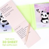 Panda Renkli Kapaklı Mini 3 Bölmeli Kalemli Defter