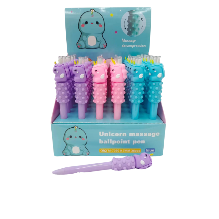 Unicorn Desenli Masajlı Tükenmez Kalem Set 3lü