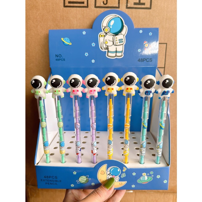 Yumurtlayan Kurşun Kalem 4lü Set Astronot Desenli