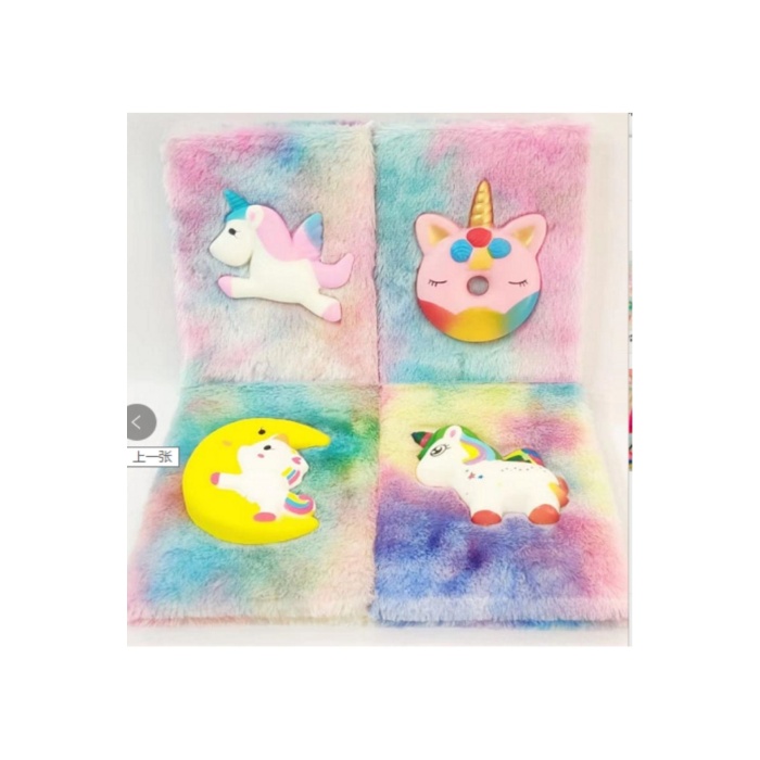 PELUŞ ÇİZGİLİ DEFTER / SQUISHYLİ PELUŞ DEFTER A5 (UNICORN2)- TEK ADET