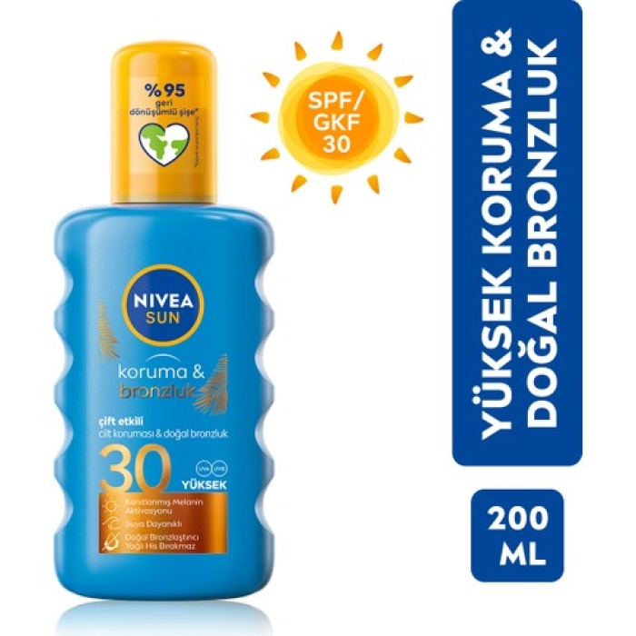 Nivea Sun Koruma&bronzluk Bronzluk Arttirici Güneş Spreyi Gkf 30 200 Ml