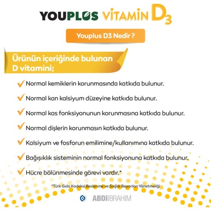 Youplus Vitamin D3 400 Iu 20 Ml Oral Damla - Abdi İbrahim