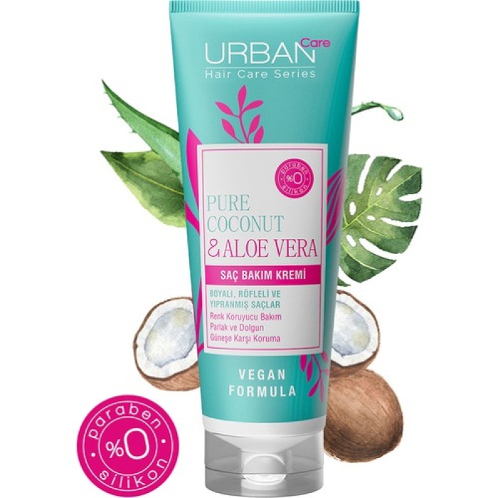 Urban Care Pure Coconut & Aloe Vera Renk Koruyucu Saç Bakım Kremi 250 Ml -vegan