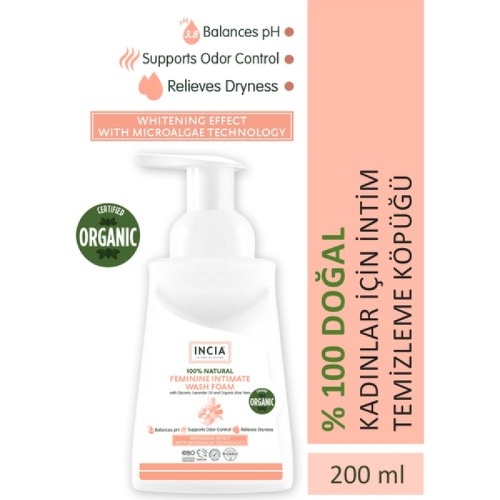 Incıa %100 Doğal Kadınlar İçin İntim Yıkama Köpüğü 200 Ml