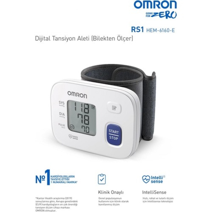 Omron Rs1 Dijital Tansiyon Aleti Bilekten Ölçer