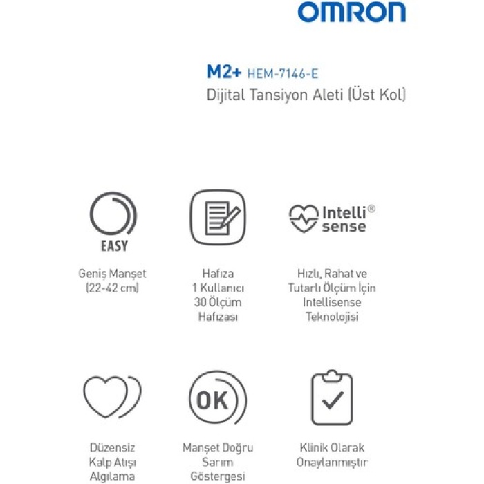 Omron M2 Hafızalı (7143-e) Hafızalı Üst Koldan Ölçer Dijital Tansiyon Aleti