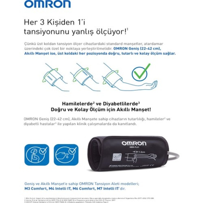 Omron M7 Hem-7361t-ebk Koldan Ölçer Çift Hafızalı Tansiyon Aleti